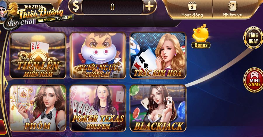 các game tại Thiên Đường Trò Chơi casino